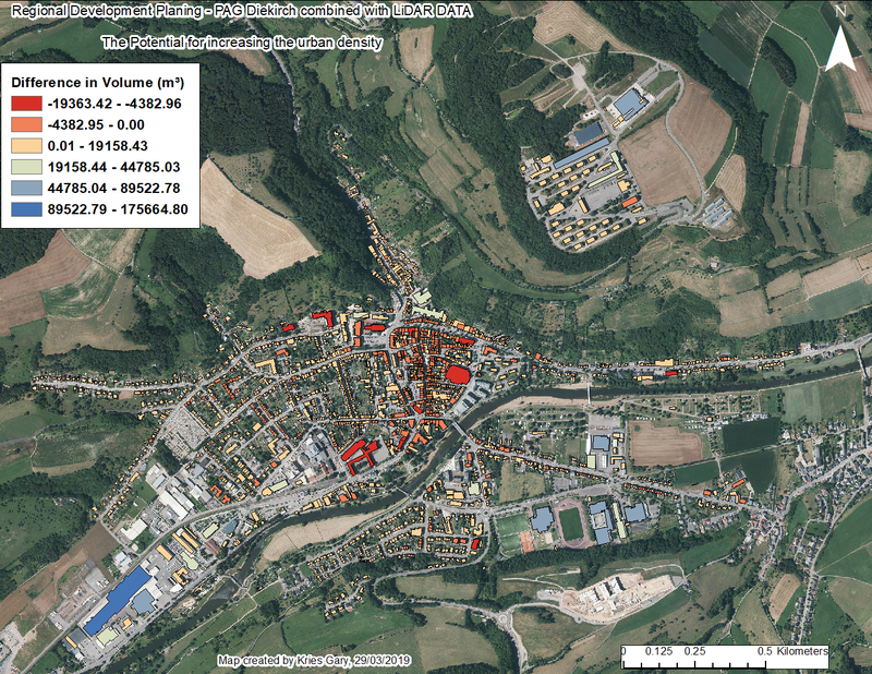 Combination of LiDAR data and the PAG Diekirch